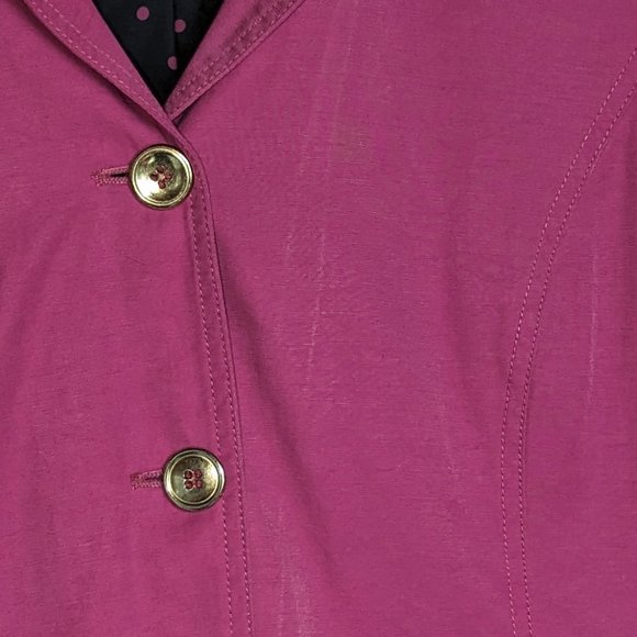 Petite lightweight pink spring trench coat with gold buttons size 4 Cleo GUC - Picture 9 of 10